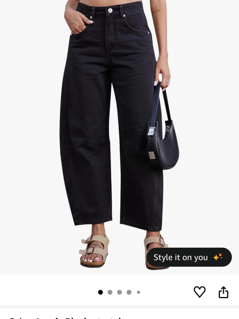 Mid rise Barrel Leg jeans with pockets